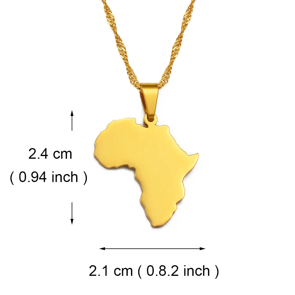 Africa Map Pendant Necklace | Afrocentric