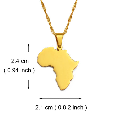 Africa Map Pendant Necklace | Afrocentric