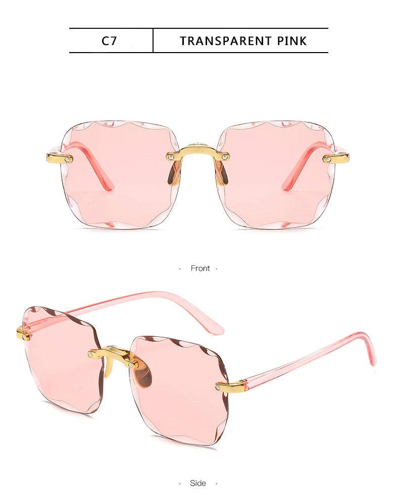 Square Rimless Sunglasses | 3-Pack UV400 Fashion Shades for Women & Men | Afrocentric