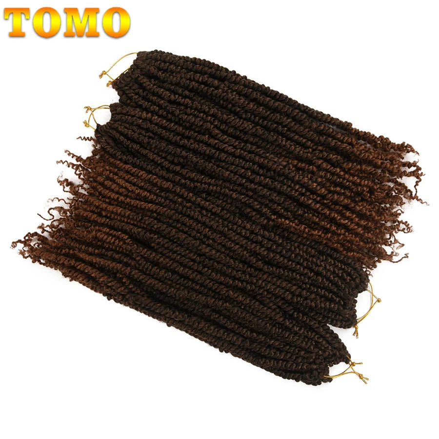 TOMO Pre-Twisted Passion Twist Hair | Pre-Looped Crochet Braids 12", 18" & 24" | Afrocentric