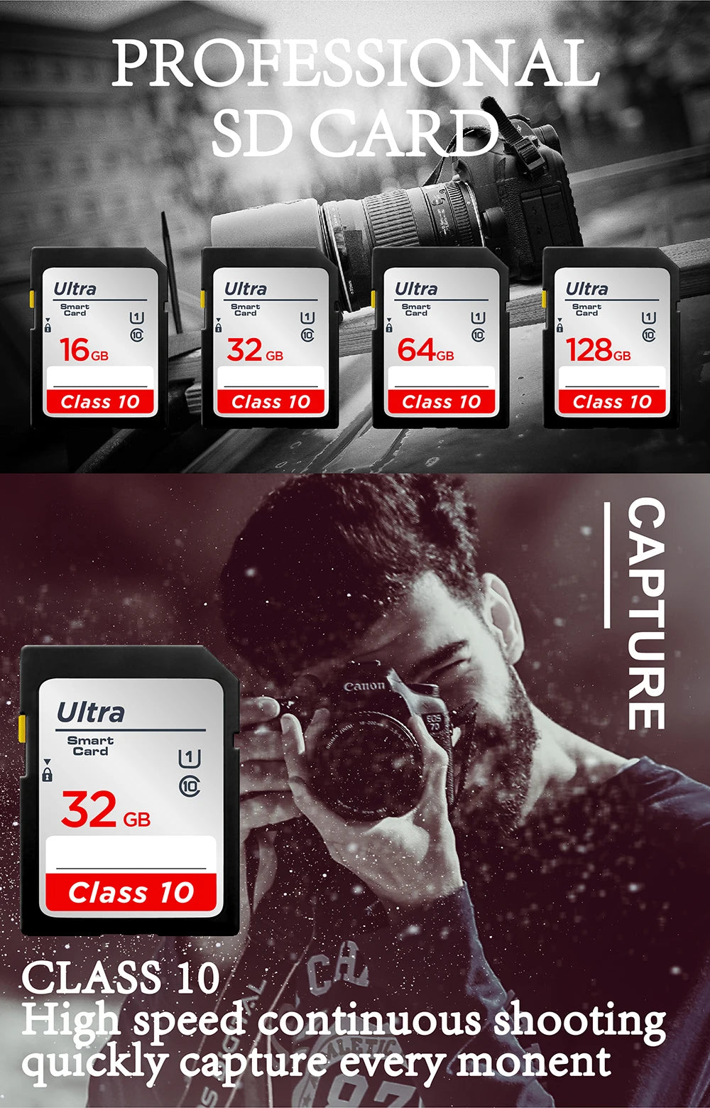 High-Speed SD Memory Card for Camera | Class 10 | 16GB–256GB | Afrocentric