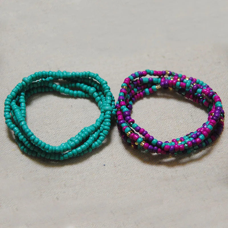 African Belly Bead Waist Chain Set B002-BLCL | Afrocentric