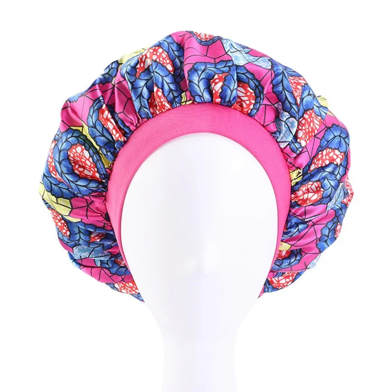 African Print Satin Sleep Cap & Hair Bonnet | Afrocentric