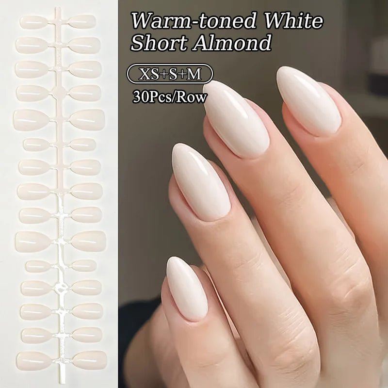 Matte Nude Press-On Nail Set | 30pcs Full Cover False Nails | French & Nude Styles 62702-8 | Afrocentric