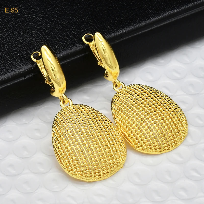African Gold Round Statement Earrings E-95 | Afrocentric