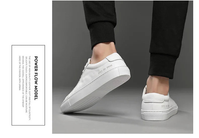 Italian Genuine Leather Men's Shoes 2025 - Designer White Comfortable Walking Shoes | Afrocentric