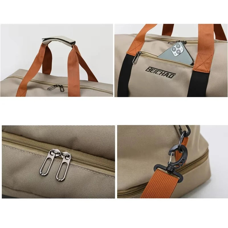 Expandable Large-Capacity Travel & Gym Bag | Weekender Duffel | Unisex | Afrocentric