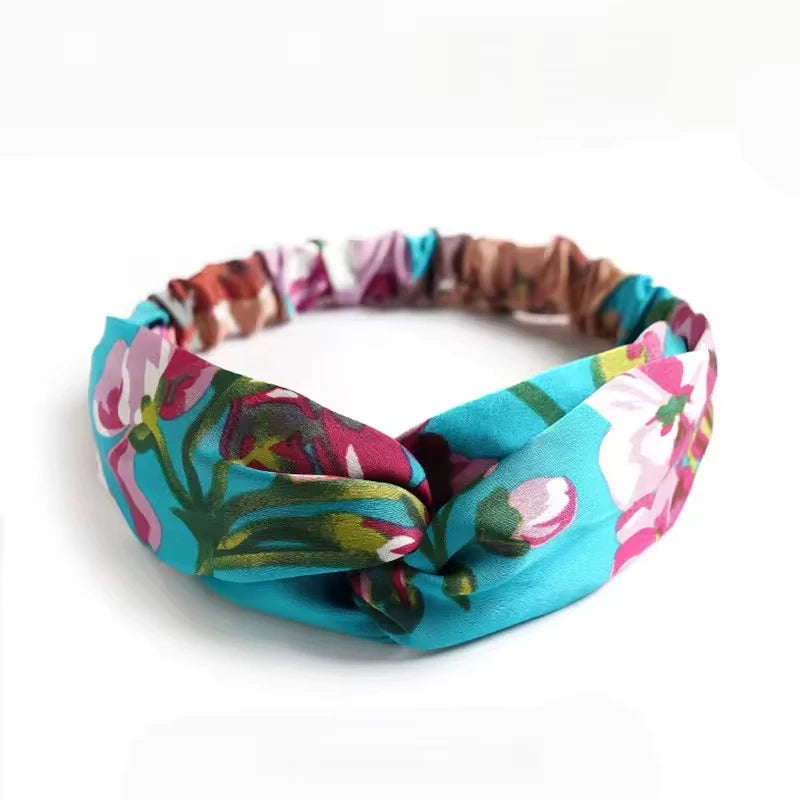 Boho Knot Elastic Headband | Cross Turban Hair Band for Women 16 | Afrocentric