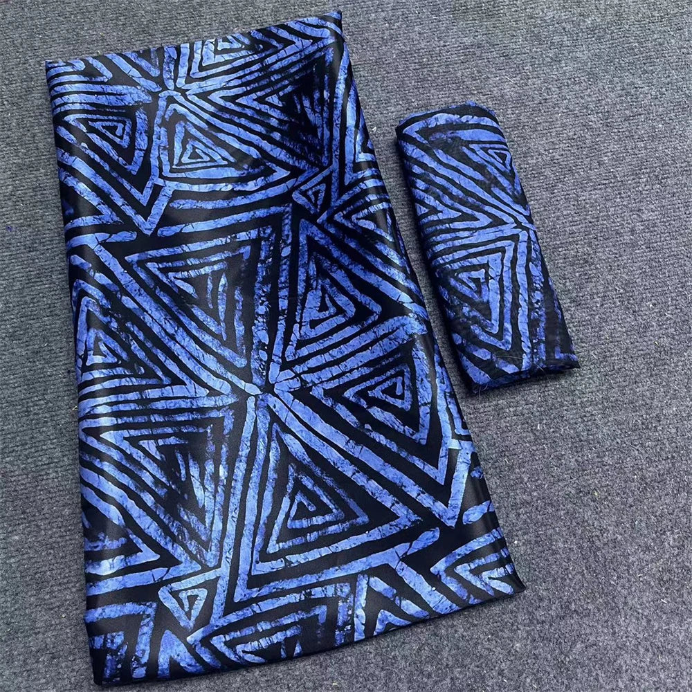 African Satin Silk Fabric High Quality Silk Fabric And Chiffon Tulle Blouse 4+2 Yards Nigerian Women Clothes Garment Cloth 36 6 yards | Afrocentric