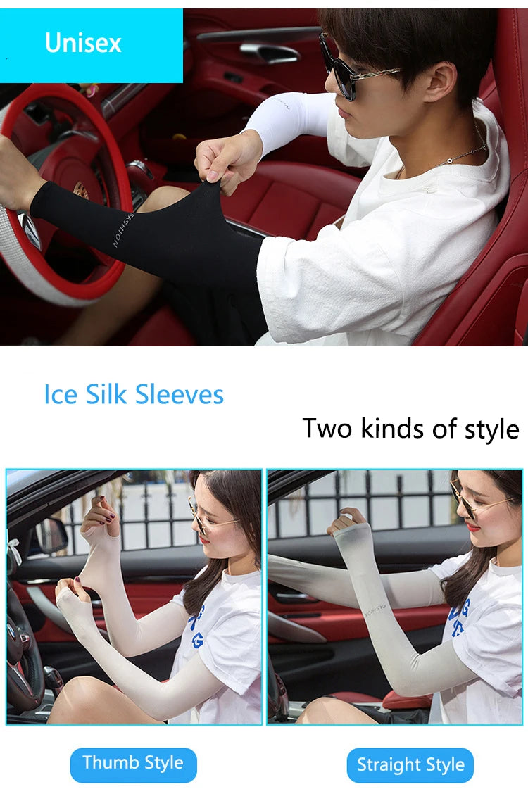 UV Protection Ice Silk Arm Sleeves | Sun Cover for Cycling & Driving | Unisex | Afrocentric