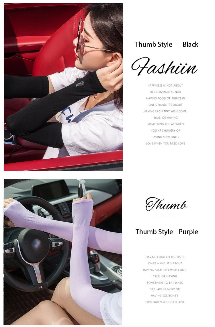 UV Protection Ice Silk Arm Sleeves | Sun Cover for Cycling & Driving | Unisex | Afrocentric