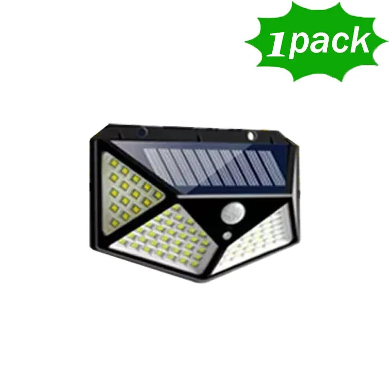 Solar Motion Sensor Wall Light | 100 LED Outdoor Security Light with 3 Modes 1pack | Afrocentric