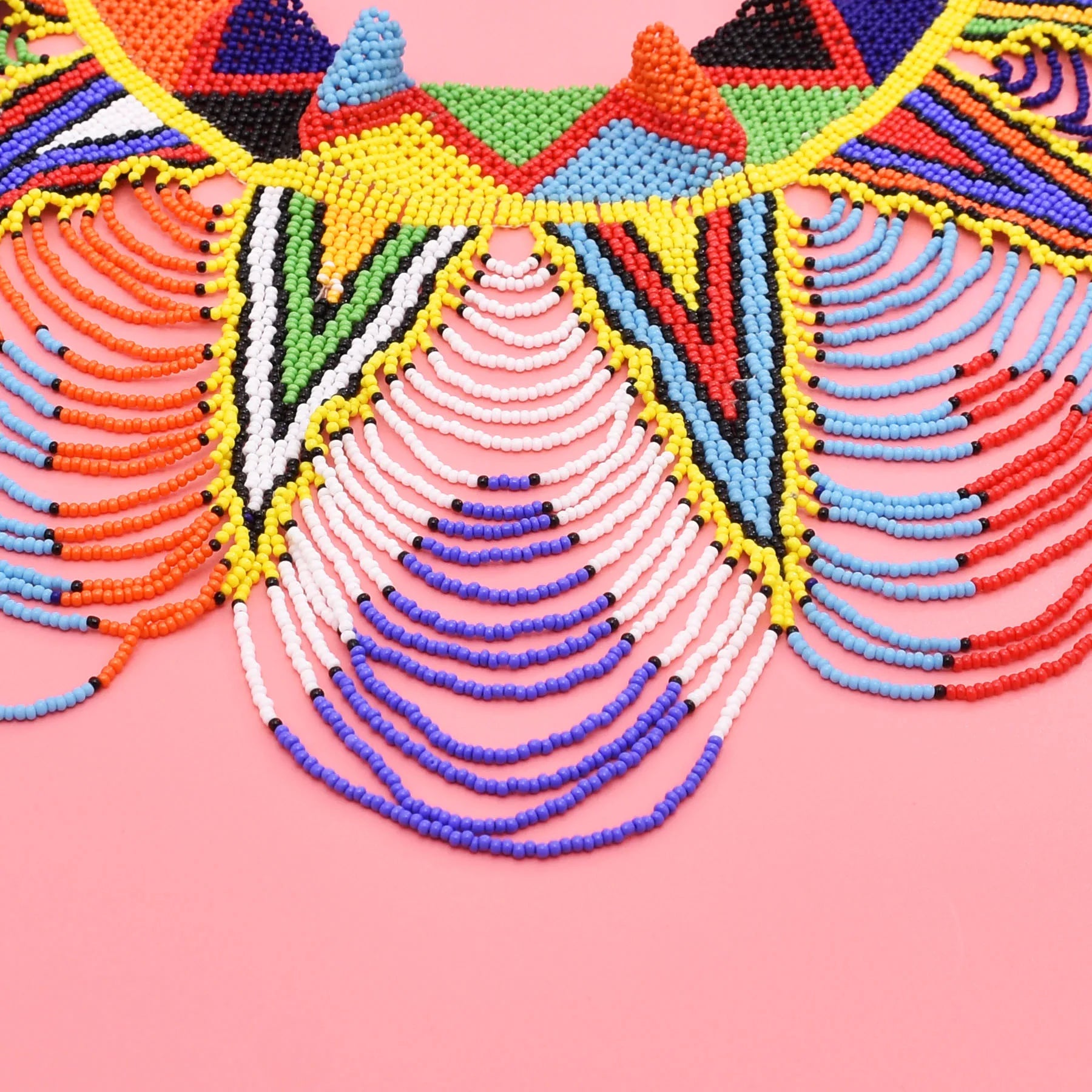 African Zulu Beaded Collar Necklace | Afrocentric