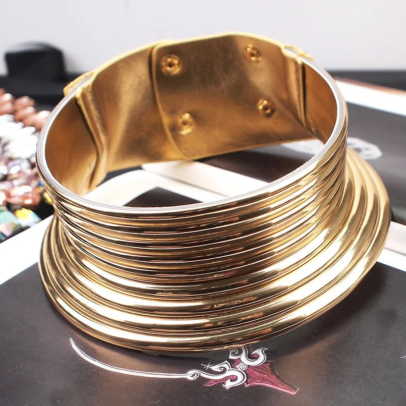 African Geometric Collar Necklace | Bold Statement Torque for Women | Afrocentric