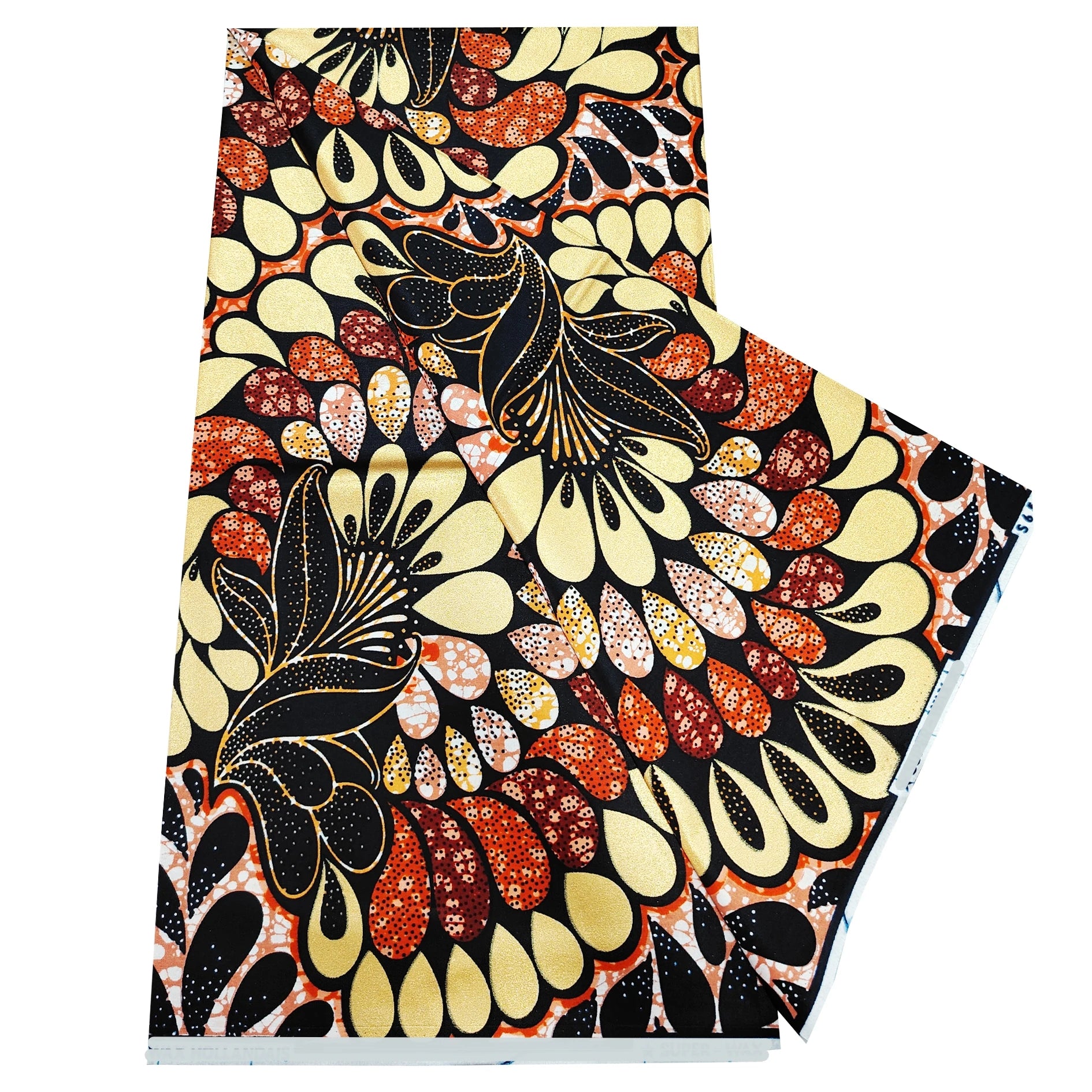 Newest African Grand Golden Wax Print Fabric 100% Cotton Good Quality Ankara Tissu Pagne Flash Gold Print Batik Wax H6-528-2 as picture 5 6yards | Afrocentric
