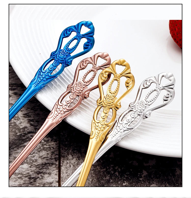Luxury Retro Cutlery Set | Engraved Stainless Steel Flatware | 4pc, 5pc, 16pc & 24pc Sets | Afrocentric