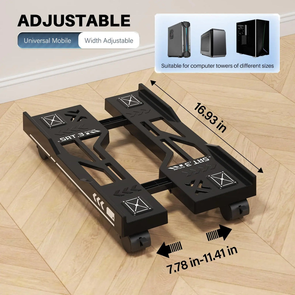 Adjustable CPU Stand with Wheels | Mobile PC Tower Desktop Floor Stand | Afrocentric