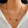 Boho Fruit Charm Choker Necklace | Cherry, Strawberry & Sweet Dopamine Jewellery 01 | Afrocentric