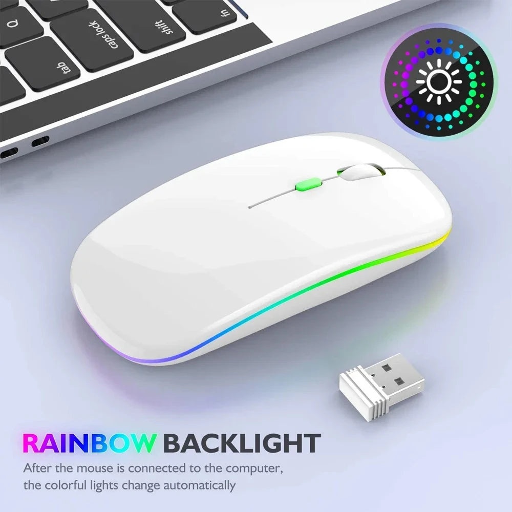 Wireless Rechargeable Silent Mouse | Bluetooth & 2.4GHz | 1600 DPI | Afrocentric