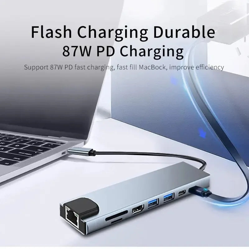 USB-C Hub Adapter | Multi-Port USB-C Dock for MacBook, Laptop & More | Afrocentric