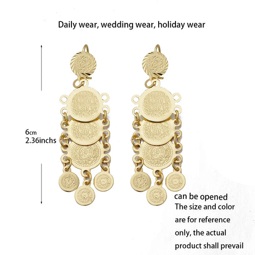 African Gold Coin Drop Earrings | Afrocentric
