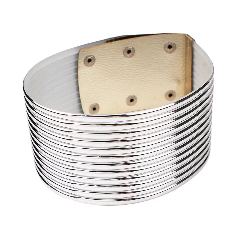 African Geometric Collar Necklace | Bold Statement Torque for Women 4859 silver Color | Afrocentric
