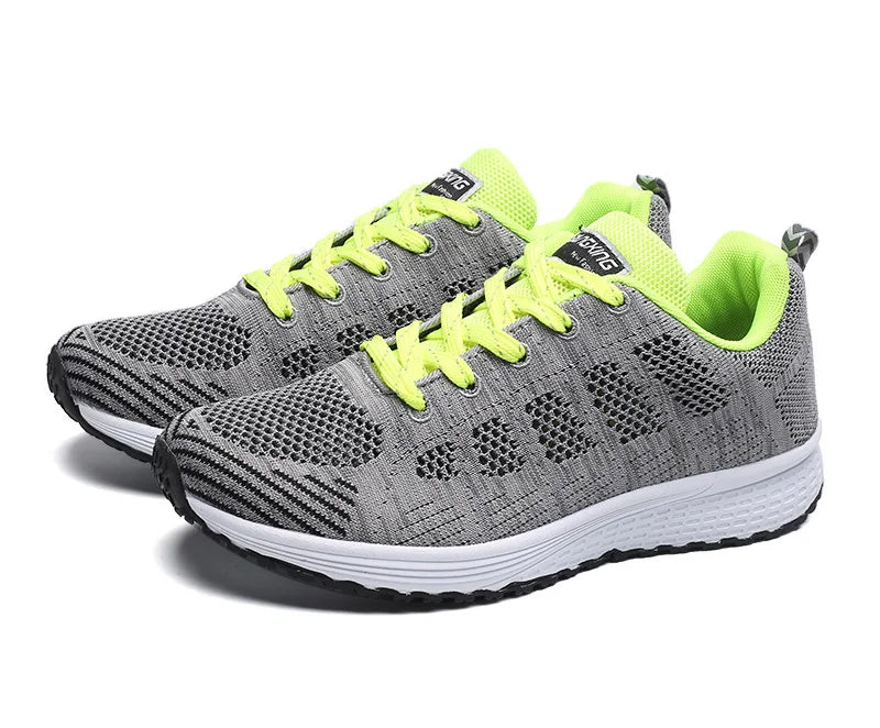 Women Casual Breathable Mesh Flat Sneakers - Lightweight Walking Gym Shoes | Afrocentric