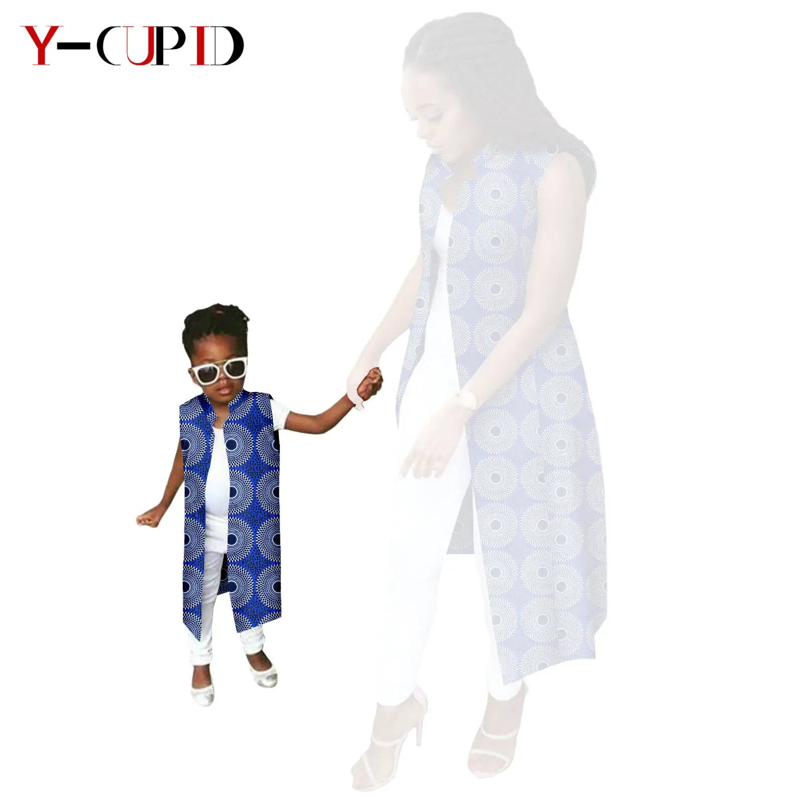 African Print Long Vest for Women and Girls Dashiki Summer Cotton Ankara Mother Jacket Outfits Matching Daughter Clothes 24F041 746 Daughter | Afrocentric