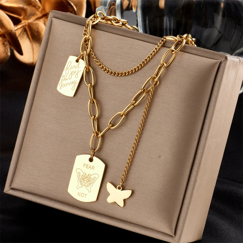 Multilayer Coin Pendant Necklace | Layered Chain for Women | Afrocentric