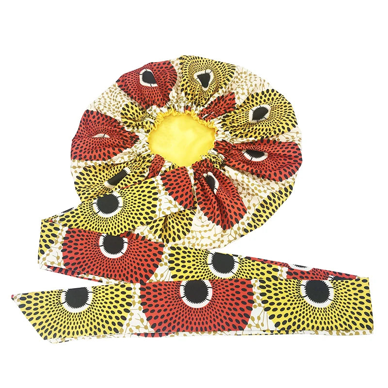 Ankara Print Satin Sleep Bonnet double layer-8 | Afrocentric