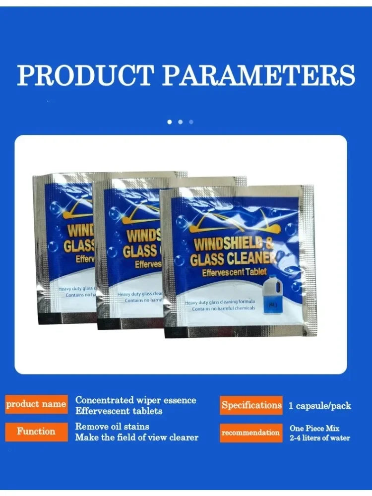 Car Windscreen Cleaner Effervescent Tablets | Concentrated | 10–300 pcs | Afrocentric