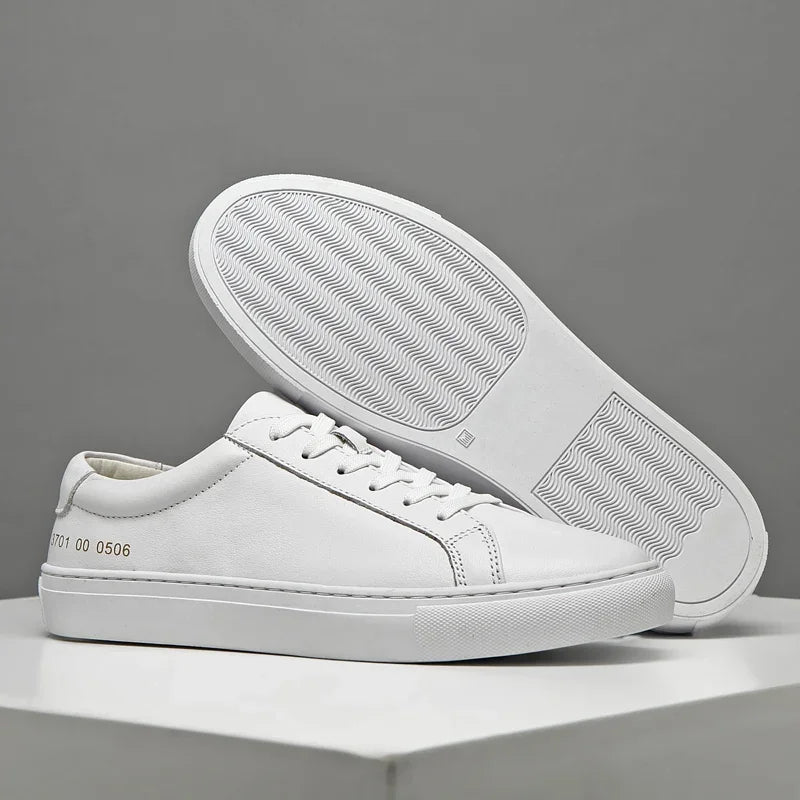 Italian Genuine Leather Men's Shoes 2025 - Designer White Comfortable Walking Shoes | Afrocentric