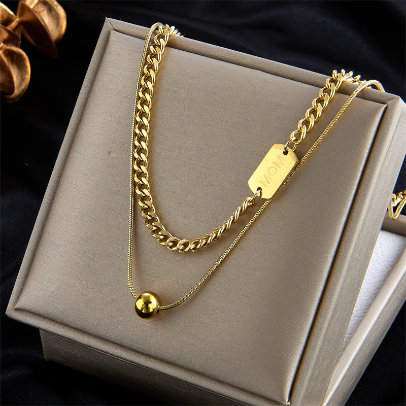 Multilayer Coin Pendant Necklace | Layered Chain for Women | Afrocentric