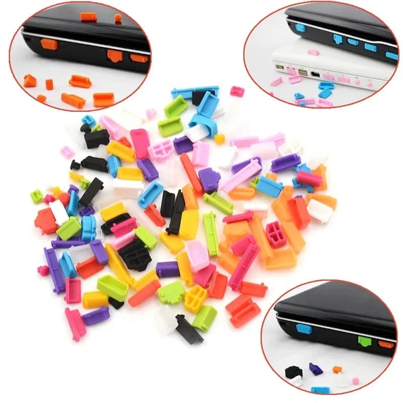 Silicone Laptop Port Dust Plugs | 16-Piece Universal Anti-Dust Cover Set | Afrocentric