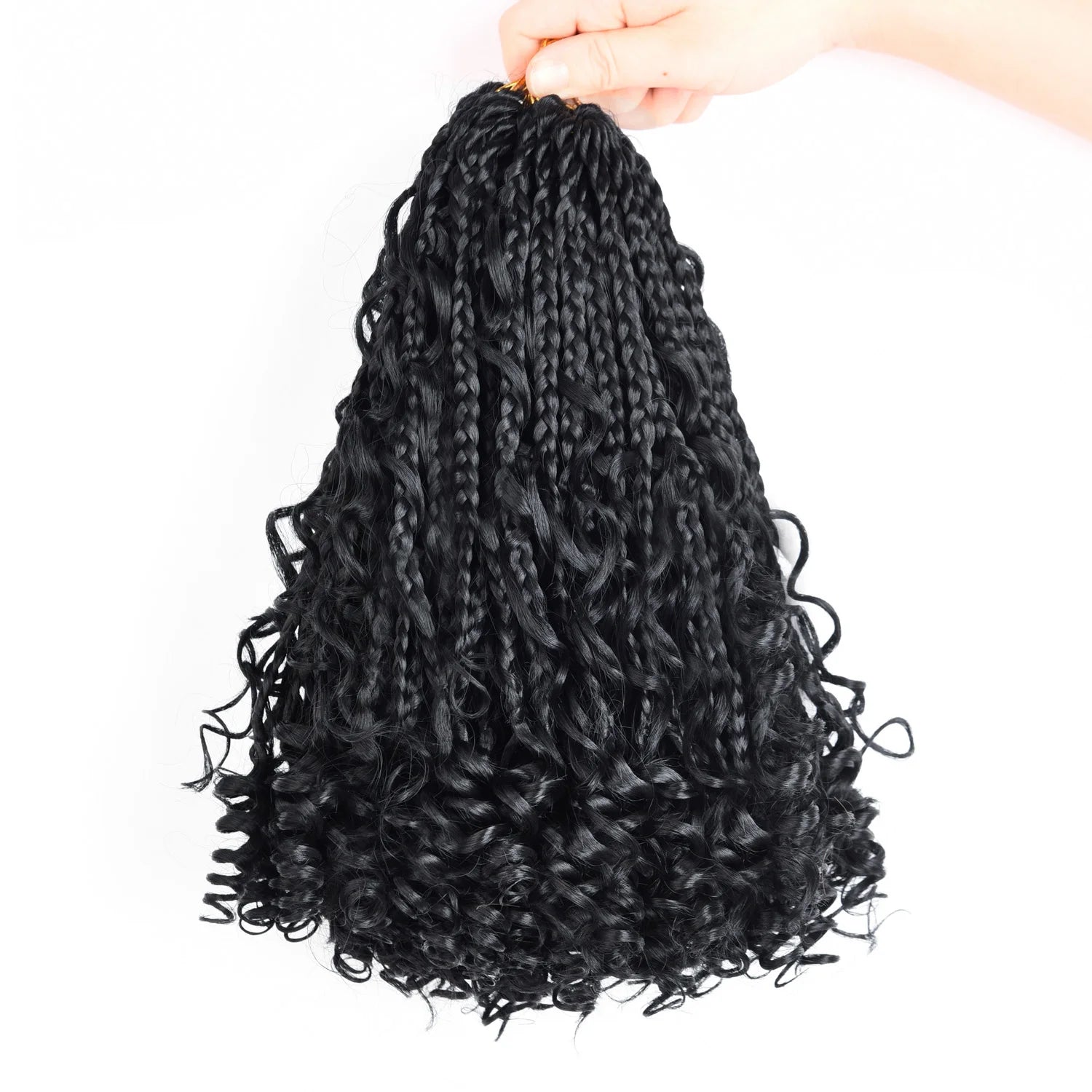 Goddess Box Braids Crochet Hair #1B 10inches