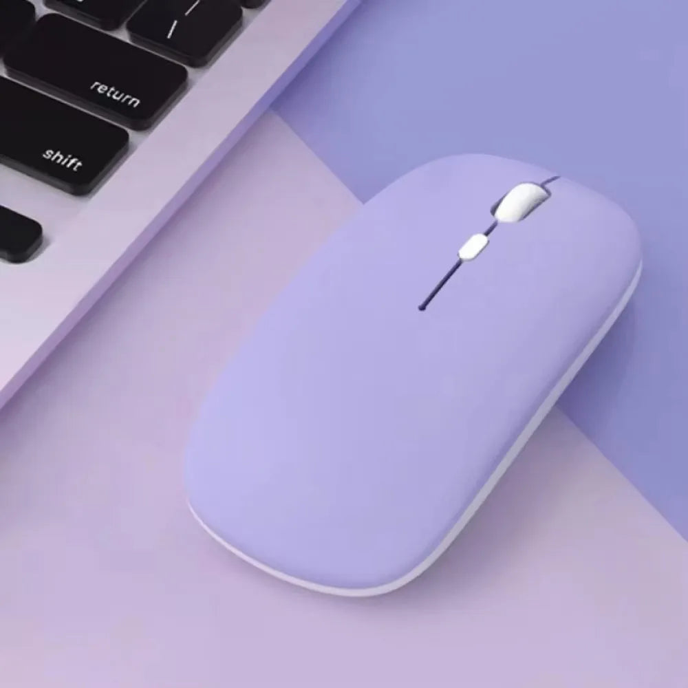 Silent Bluetooth Mouse | Wireless Noiseless Optical Mouse for Laptop & iPad light purple | Afrocentric