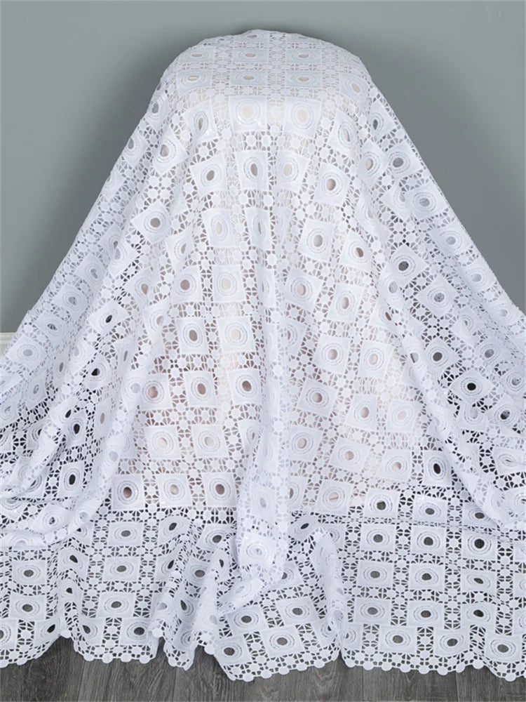 Kalume African Guipure Cord Lace Fabric with Sequins 2025 High Quality Nigerian Lace Fabrics 5 Yards for Wedding Dresses F3610 | Afrocentric