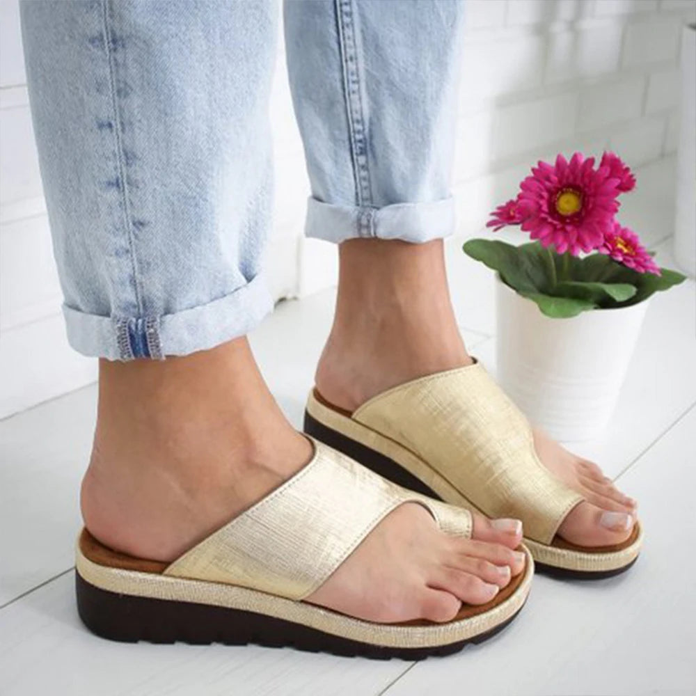 Women Summer Orthopedic Sandals - Comfy Platform Flat Bunion Corrector Slippers | Afrocentric