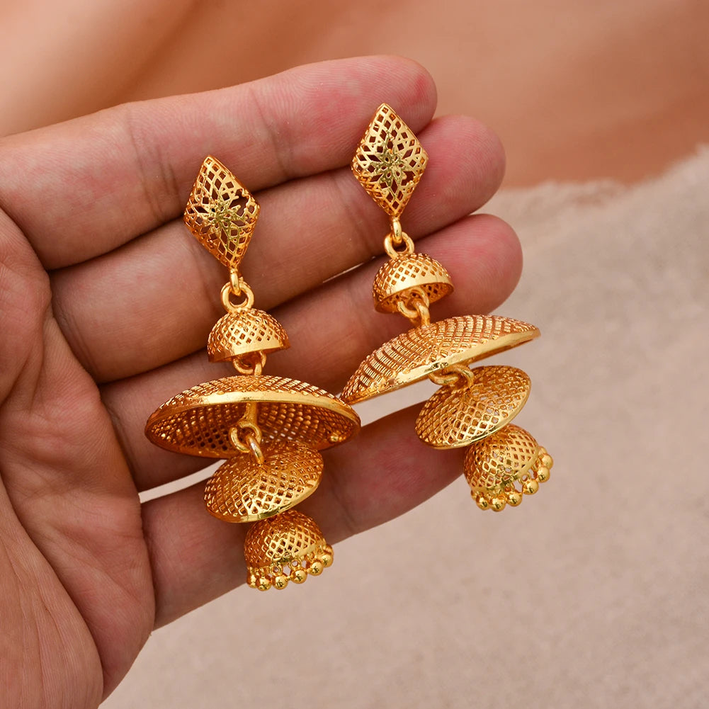 African Gold Coin Drop Earrings | Afrocentric