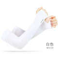 UV Protection Ice Silk Arm Sleeves | Sun Cover for Cycling & Driving | Unisex white A | Afrocentric