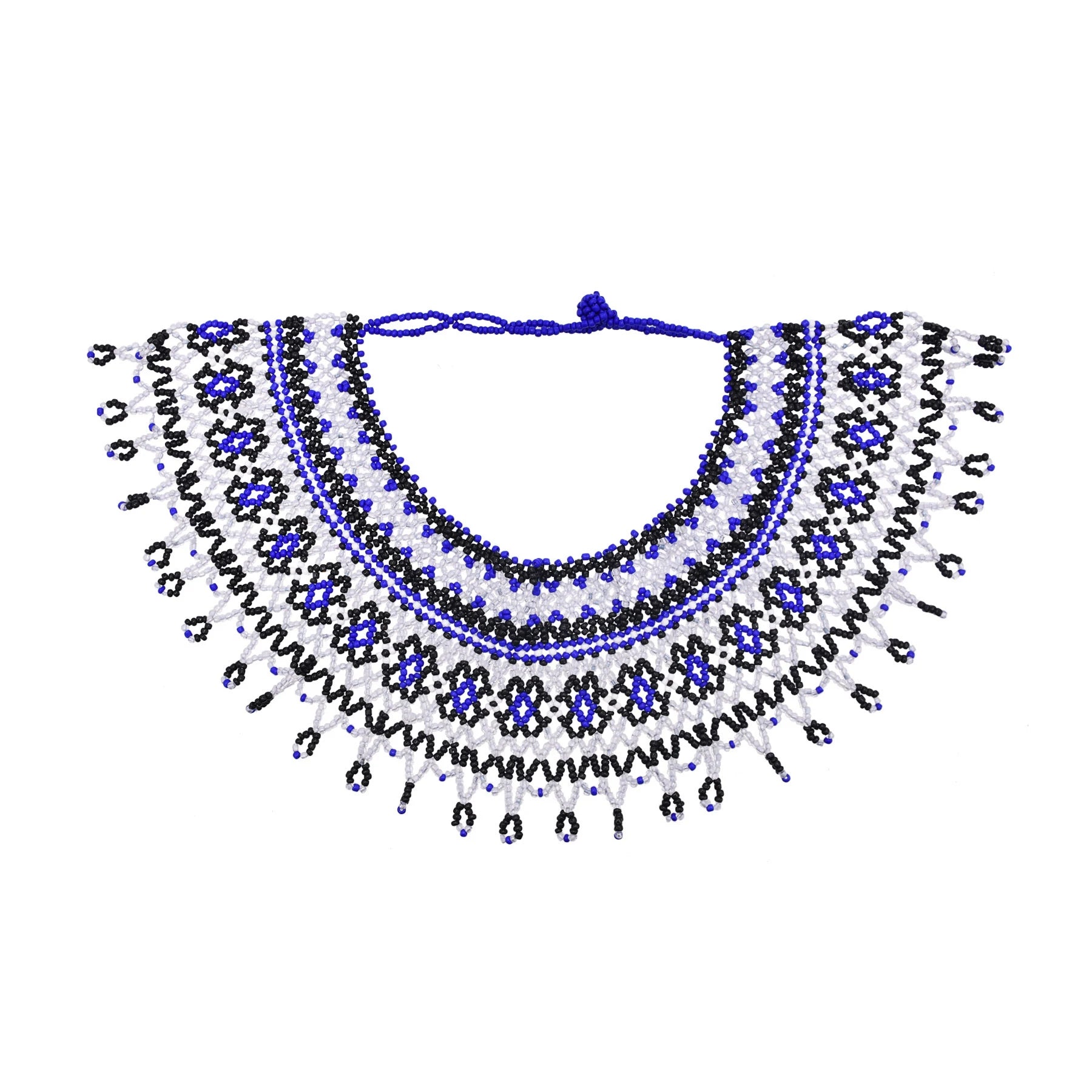 African Tribal Beaded Choker Necklace | Handmade Resin Bib D | Afrocentric