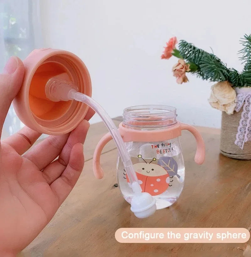 Baby Water Cup with Straw - Cute Anti-Choking Duckbill Infant Drinking Cup | Afrocentric