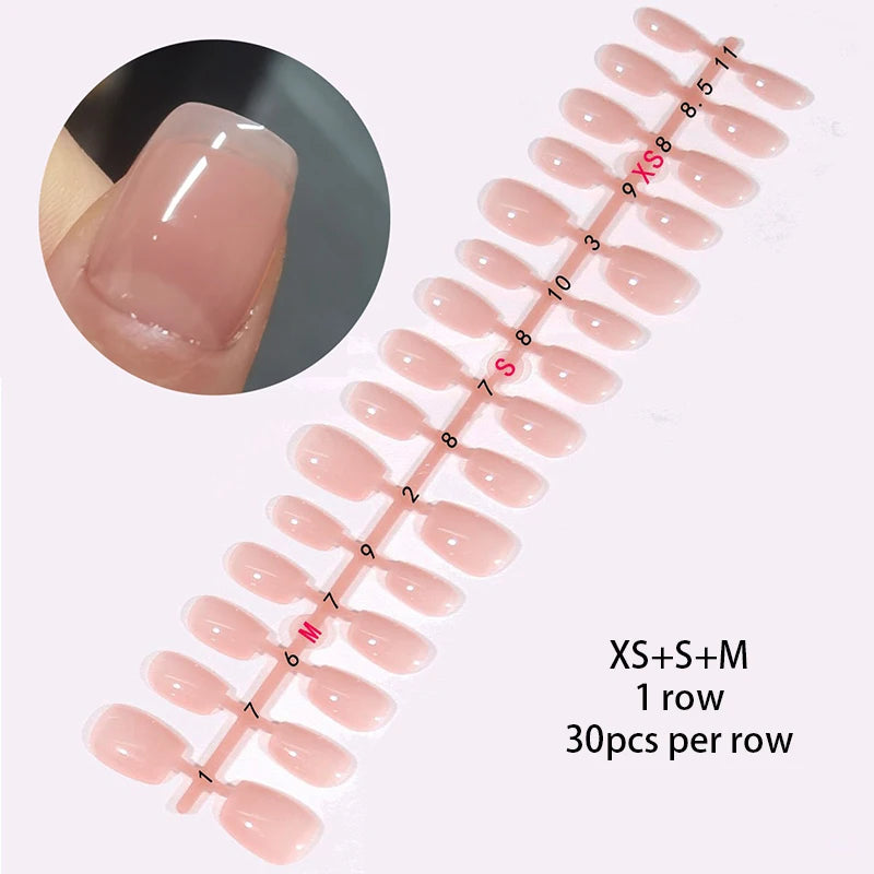 Matte Nude Press-On Nail Set | 30pcs Full Cover False Nails | French & Nude Styles Nude 01 | Afrocentric