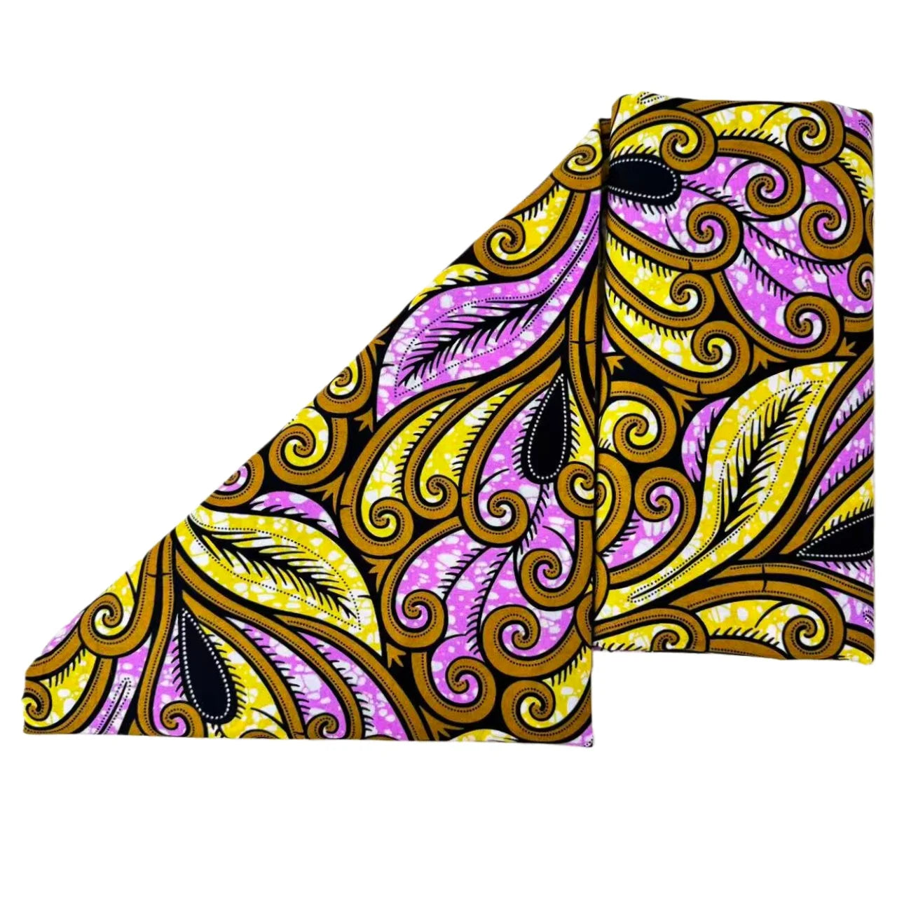 6yard pink yellow geometric pattern printed on Angora African style fabric, suitable for sewing, handmade, and DIY projects | Afrocentric