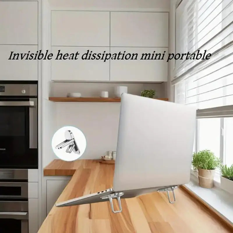 Mini Foldable Laptop Stand | 2-Pack | Self-Adhesive | 2 Adjustable Angles | Afrocentric