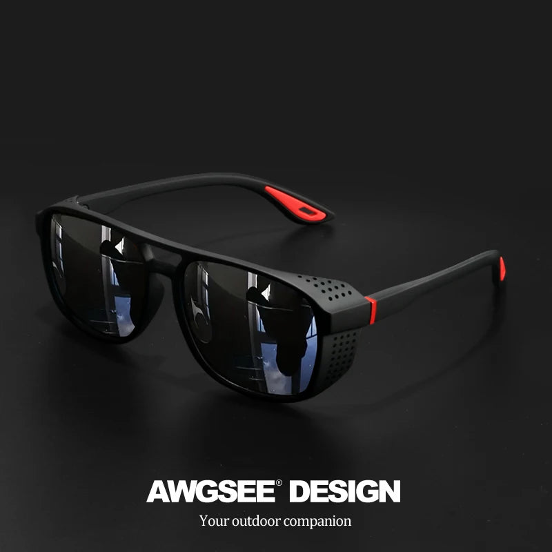 Polarized Sports Sunglasses | UV400 Mirror Lenses for Cycling, Running & Outdoor Sports C2 Red Black | Afrocentric