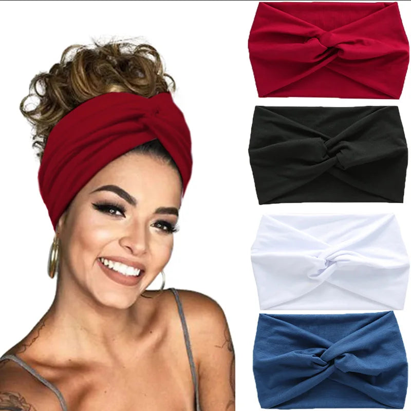 Wide Sports Headband | Elastic Yoga & Workout Hair Band for Women | Afrocentric