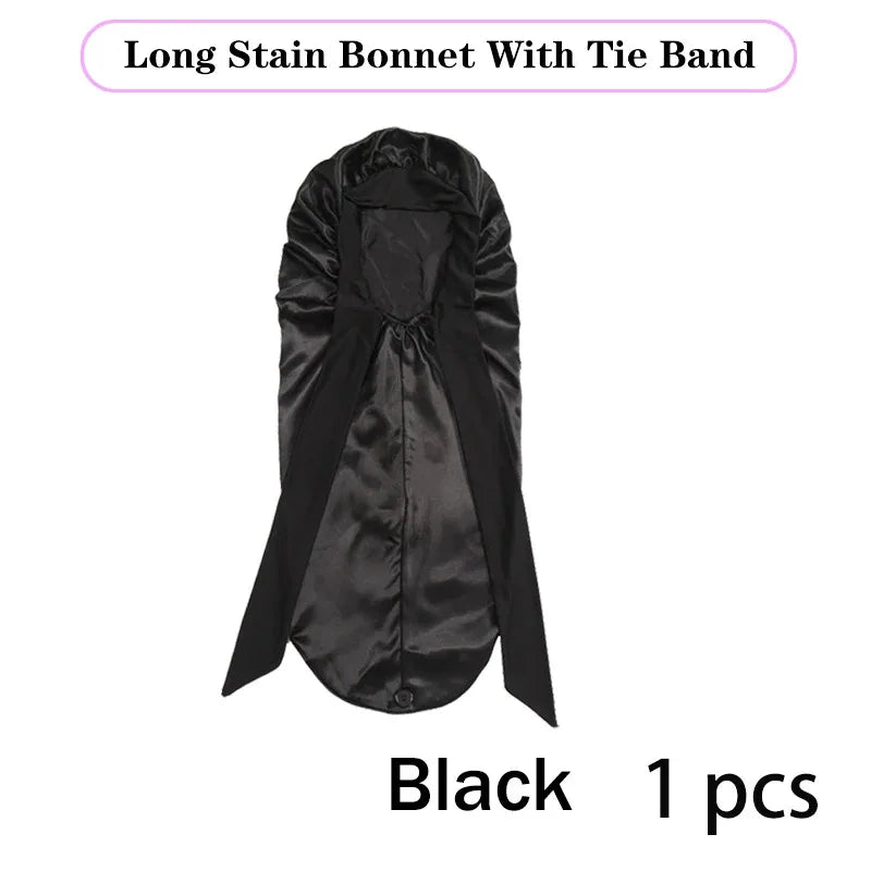 Long Satin Hair Bonnet - Extra Large Sleep Cap with Long Tie for Black Women All Hair Types | Afrocentric