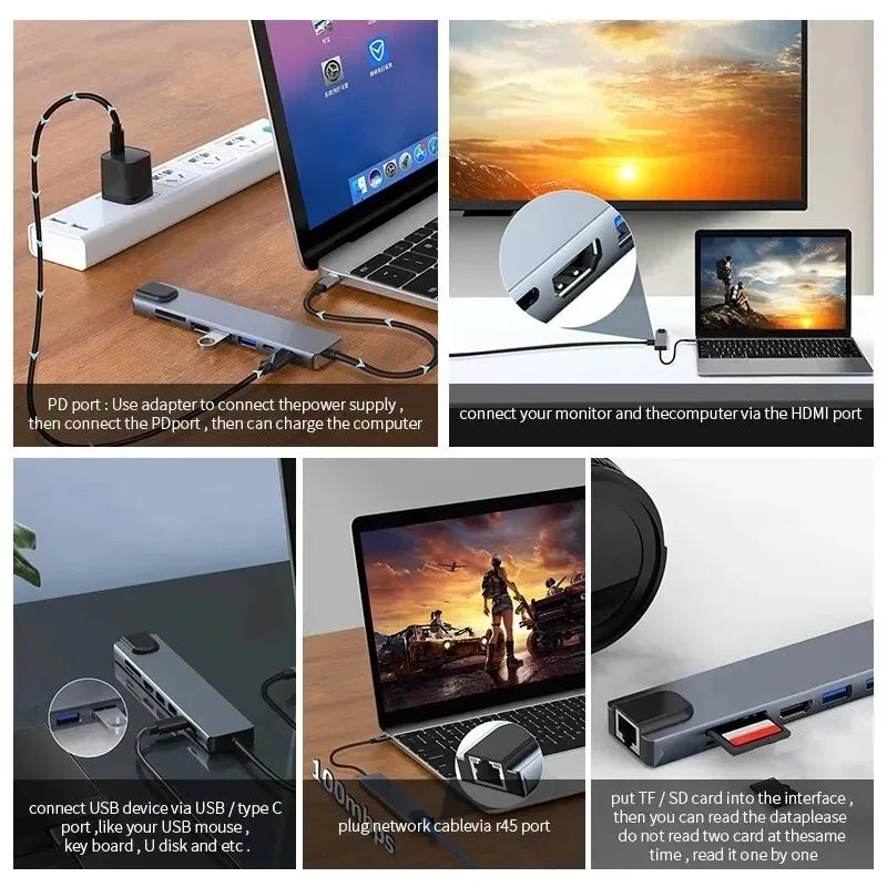 USB-C Hub Adapter | Multi-Port USB-C Dock for MacBook, Laptop & More | Afrocentric