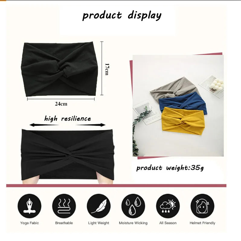 Wide Sports Headband | Elastic Yoga & Workout Hair Band for Women | Afrocentric